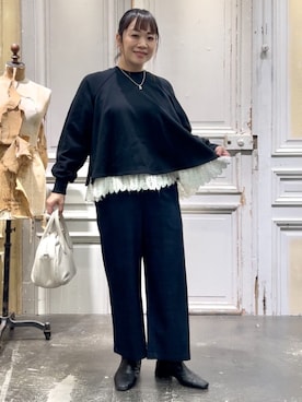 「裾レース」｜BEARDSLEYさん（レディース・156cm）の秋コーディネート