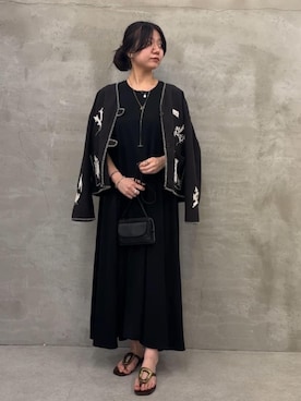 「ノーカラージャケット」｜「アイテム（その他アウター）」を使った、BEARDSLEYさん（レディース・164cm）の秋コーディネート