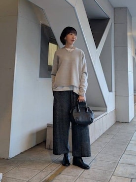 「体型カバー」｜BEARDSLEYさん（レディース・164cm）の冬コーディネート