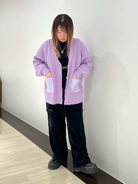 「ラベンダー」｜「アイテム（サロペット/オーバーオール）」を使った、ERIさん（レディース・150cm）の冬コーディネート