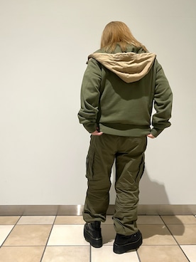 「オリーブ」｜「アイテム（カーゴパンツ）」を使った、ERIさん（レディース・150cm）の夏コーディネート