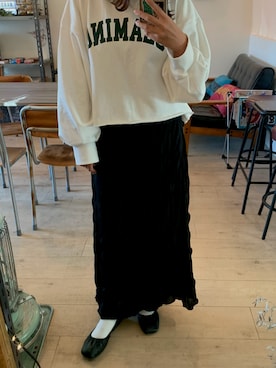「RETRO GIRL（レトロガール）のアイテム（スウェット）」を使った、mikuさん（レディース・156cm）の秋コーディネート