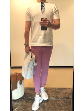 「PT（ピーティ）のアイテム（パンツ）」を使った、ボンジョルノさん（メンズ・168cm）の夏コーディネート