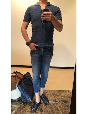 「MAGNANNI（マグナーニ）のアイテム」を使った、ボンジョルノさん（メンズ・168cm）の夏コーディネート