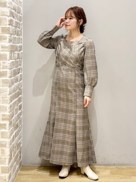 「アイテム（ワンピース、その他）」を使った、みぃーさん（レディース・153cm）の秋コーディネート