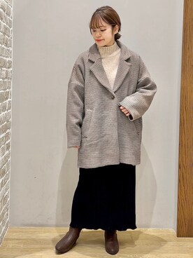 「earth music&ecology（アースミュージックアンドエコロジー）のアイテム（その他アウター）」を使った、みぃーさん（レディース・153cm）の冬コーディネート