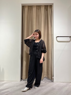 「アイテム（キャミソール、ブラック系）」を使った、rnさん（レディース・149cm）の春コーディネート