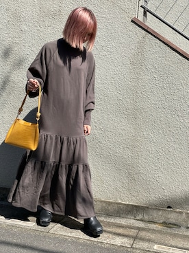 「イエローバッグ」｜ともみんさん（レディース・155cm）の秋コーディネート