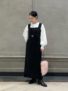 「united arrows」｜「アイテム（ブーツ）」を使った、YONEHAMAさん（レディース・157cm）の秋コーディネート