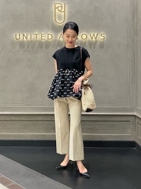 リボン カットジャカード コンビ ブラウスを使った人気