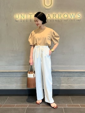 「ASTRAET（アストラット）のアイテム（パンツ）」を使った、YONEHAMAさん（レディース・157cm）の夏コーディネート