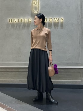 「united arrows」｜「アイテム（ブーツ）」を使った、YONEHAMAさん（レディース・157cm）の秋コーディネート
