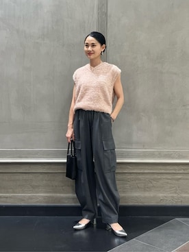 グリッターラメ ノースリーブ ニットベストを使った人気