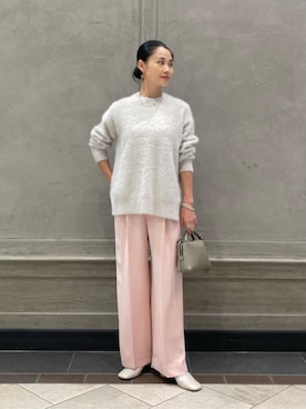 「united arrows」｜「アイテム（スラックス）」を使った、YONEHAMAさん（レディース・157cm）の秋コーディネート