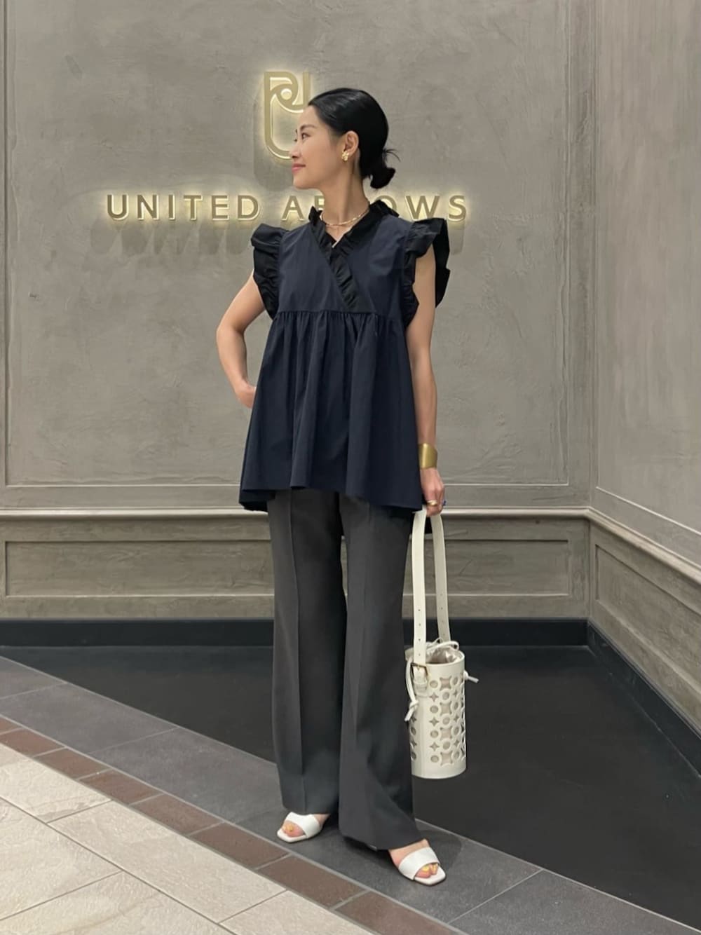 united arrows カシュクール フリルギャザー ブラウス カシュクール フリルギャザー ブラウス