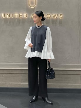 「UNITED ARROWS（ユナイテッドアローズ）のアイテム（パンツ）」を使った、YONEHAMAさん（レディース・157cm）の秋コーディネート
