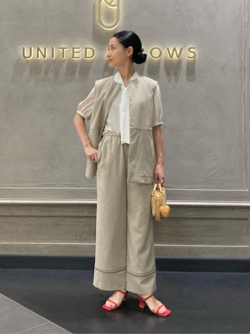 「UNITED ARROWS」 半袖ブラウス 38 ブラック レディース UNITED ARROWS ブラウス シャツ エンブロイダリー ショート