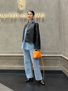 「united arrows」｜「アイテム（ブルゾン）」を使った、YONEHAMAさん（レディース・157cm）の冬コーディネート