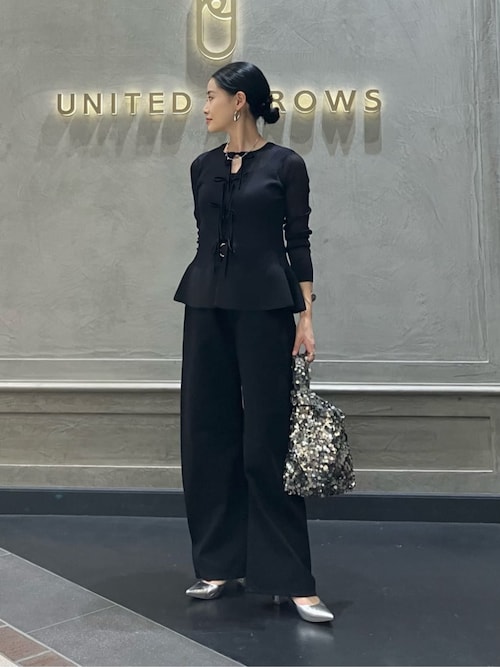 ASTRAET＞3D 5ポケット ブラックデニムワイドパンツ（デニム