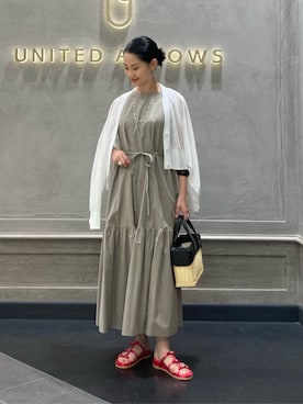 「A VACATION（アヴァケーション）のアイテム」を使った、YONEHAMAさん（レディース・157cm）の夏コーディネート