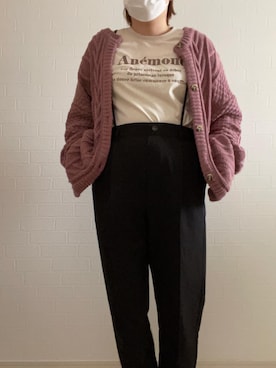 「しまむら（シマムラ）のアイテム（サロペット/オーバーオール、ブラック系）」を使った、リーさん（レディース・157cm）の春コーディネート