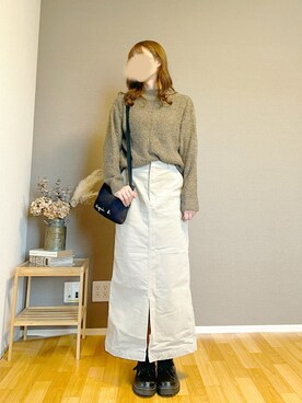 「chocomee（チョコミー）のアイテム（ニット/セーター）」を使った、r i e k o.さん（レディース・160cm）の秋コーディネート
