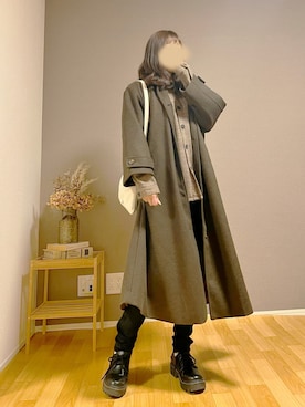 「chocomee（チョコミー）のアイテム（ジャケット/アウター）」を使った、r i e k o.さん（レディース・160cm）の冬コーディネート