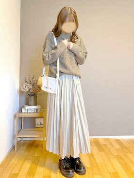 「chocomee（チョコミー）のアイテム（ニット/セーター）」を使った、r i e k o.さん（レディース・160cm）の冬コーディネート