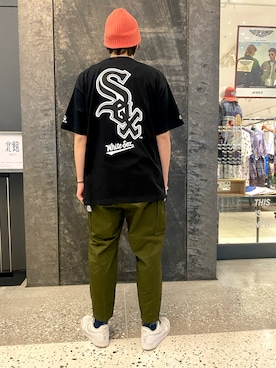 「AVIREX（アヴィレックス）のシンプル M-65 パンツ/SIMPLE M-65 PANTS（カーゴパンツ、グリーン系）」を使った、しんちゃんさん（メンズ・181cm）の春コーディネート