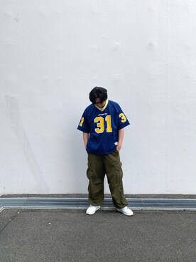 「AVIREX（アヴィレックス）のFADE WASH CIGAR POCKET T-SHIRT / フェイド ウォッシュ シガー ポケット Tシャツ / AVIREX / アヴィレックス（Tシャツ/カットソー、ブラック系）」を使った、しんちゃんさん（メンズ・181cm）の春コーディネート