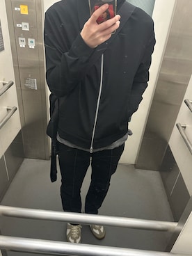 「WE11DONE（ウェルダン）のアイテム」を使った、うしさん（メンズ・170cm）の冬コーディネート