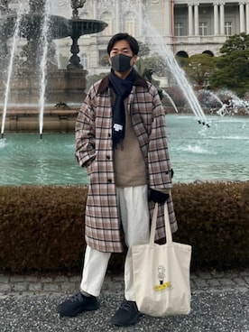 「JOURNAL STANDARD relume（ジャーナルスタンダード　レリューム）のアイテム（ステンカラーコート）」を使った、hiromasaz0605さん（メンズ・174cm）の冬コーディネート