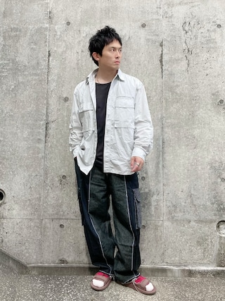 MAISONSPECIALミックスファブリックドッキングライディングカーゴパンツ MAISON SPECIAL（メゾンスペシャル）の「《ユニセックスアイテム