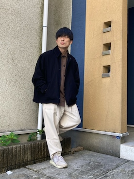 「AURALEE」｜「アイテム（ブルゾン）」を使った、ゆうたさん（メンズ・163cm）の秋コーディネート