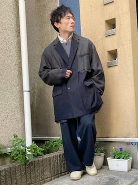 「MAISON SPECIAL（メゾンスペシャル）のアイテム」を使った、ゆうたさん（骨格ストレート・メンズ・163cm）の秋コーディネート