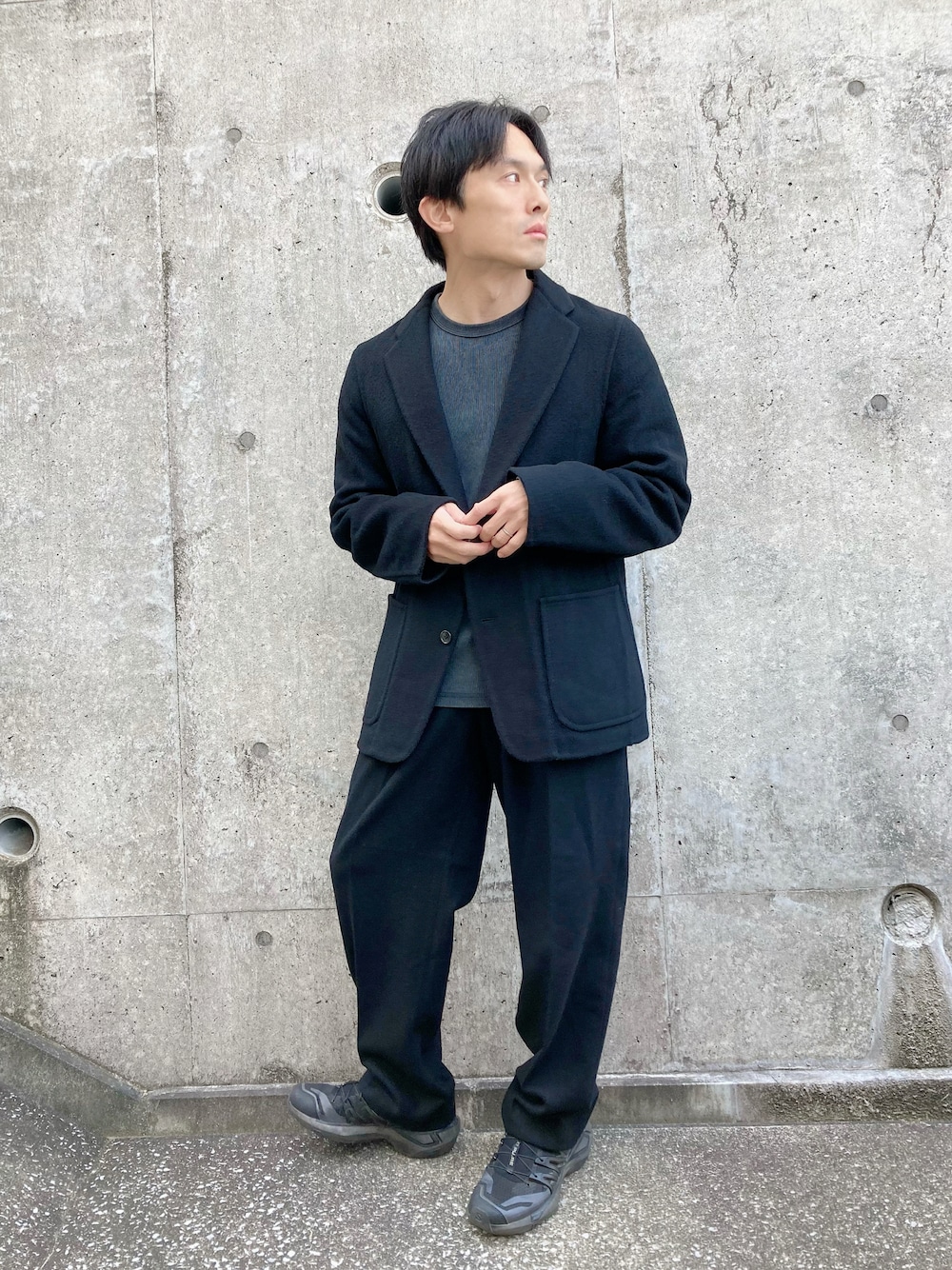 新品】MUJI Laboカシミヤ混タックパンツ ブラック S Gallery]無印良品
