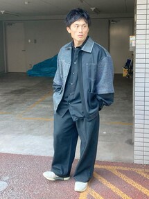 メゾンスペシャル ミックスファブリック ドッキング シャツ ブルゾン サイズ02 MAISON SPECIAL（メゾンスペシャル）の「《ユニセックスアイテム