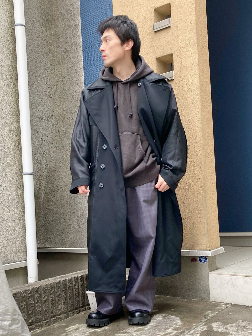 インサイドアウトプライムオーバーメタリックリバーシブルダブルコート