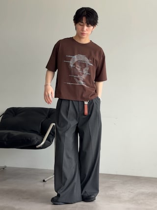 「epnok（エプノック）のファンクショナルグラフィックルーズ半袖Tee（Tシャツ/カットソー）」を使った、sakuさん（メンズ・164cm）の夏コーディネート