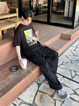 「アイテム（スラックス）」を使った、sakuさん（メンズ・164cm）の夏コーディネート