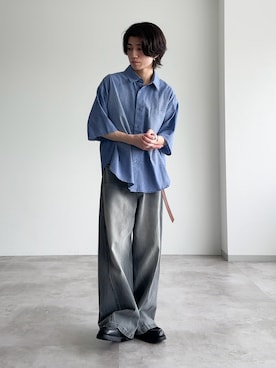 「アイテム（モカシン/デッキシューズ）」を使った、sakuさん（メンズ・164cm）の夏コーディネート