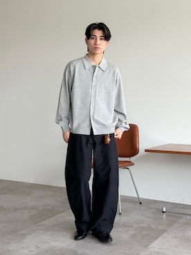 「アイテム（ニット/セーター）」を使った、sakuさん（メンズ・164cm）の夏コーディネート
