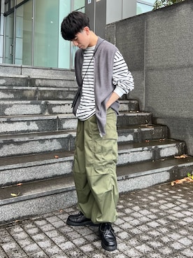 「epnok（エプノック）のアイテム（ベスト）」を使った、sakuさん（メンズ・164cm）の夏コーディネート