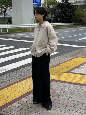 「アイテム（ニット/セーター）」を使った、sakuさん（メンズ・164cm）の秋コーディネート