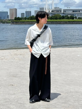 「アイテム（サンダル）」を使った、sakuさん（メンズ・164cm）の夏コーディネート