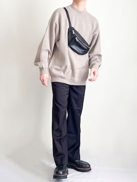 「JUNRED（ジュンレッド）のアイテム（ニット/セーター）」を使った、sakuさん（メンズ・164cm）の秋コーディネート