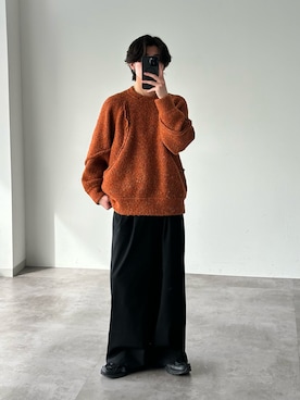 「アイテム（スラックス）」を使った、sakuさん（メンズ・164cm）の冬コーディネート