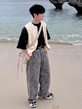 「ITTI（イッチ）のアイテム」を使った、sakuさん（メンズ・164cm）の春コーディネート