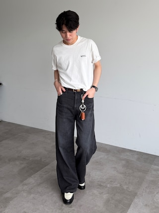 「A.P.C.（アーペーセー）のT-SHIRT BOXY PETIT VPC（Tシャツ/カットソー）」を使った、sakuさん（メンズ・164cm）の夏コーディネート