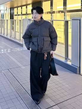 「アイテム（ブルゾン）」を使った、sakuさん（メンズ・164cm）の冬コーディネート